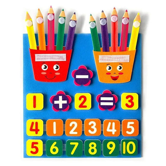 Children's Educational DIY Felt Learning Board Toy - Addition, Subtraction, Finger Arithmetic Teaching Tool