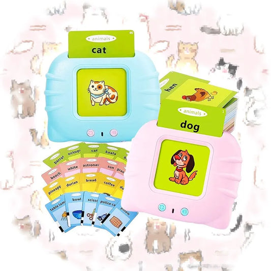 Cat Shape Electronic Flash Card Machine: English Language Learning Talking Toy for Early Education
